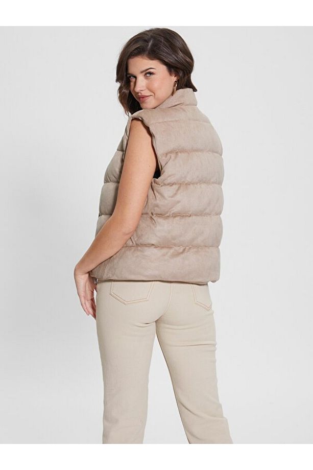 Jole Logolu Slim Fit Dik Yaka Yapay Süet Şişme Yelek YELEK W3YN38WFIY0 A10L - 5