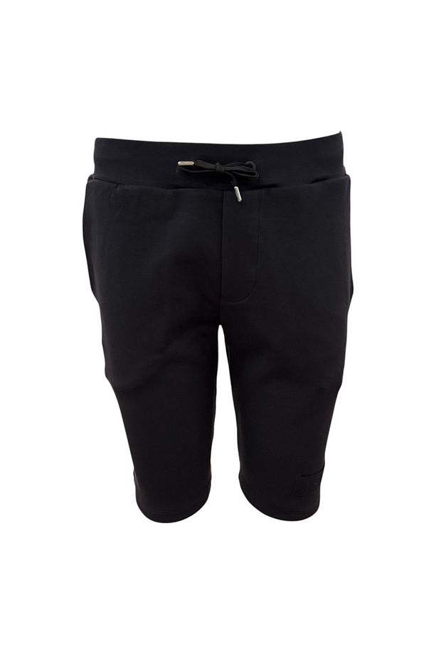 Erkek Beli Lastikli Logolu Regular Fit Pamuklu Siyah Şort 25411850-011 - 1
