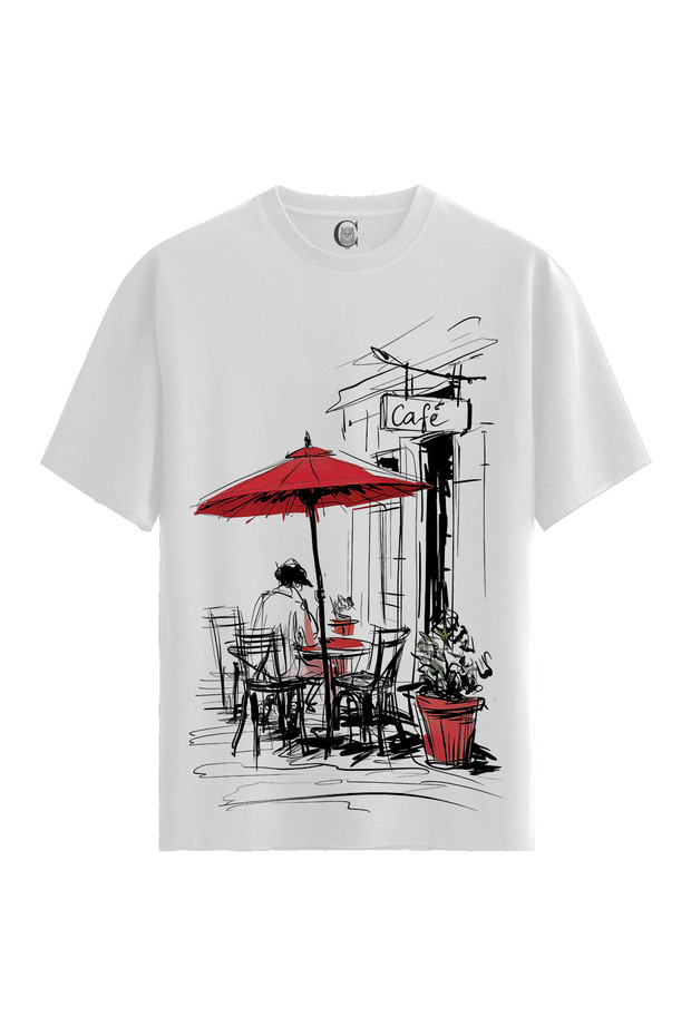 Cafe Vibes - 100% Cotton Women's White T-Shirt - Premium Quality
