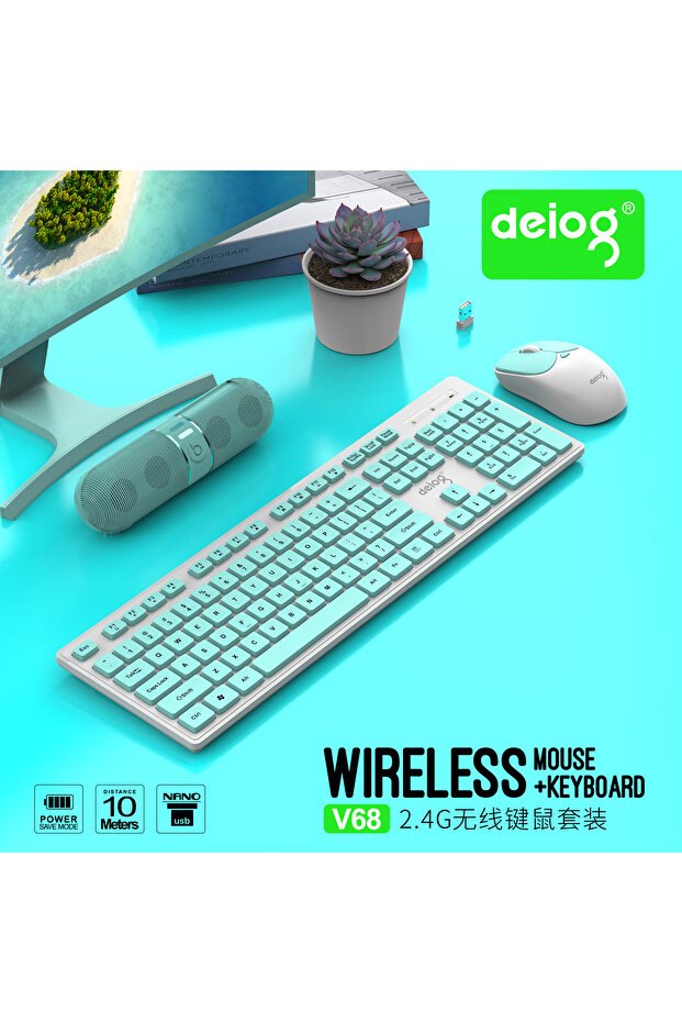V68 Kablosuz Klavye Mouse Set - 1