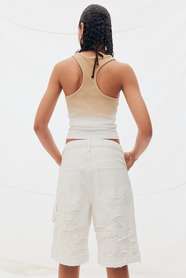 Bermuda Regular Kot Şort - 5