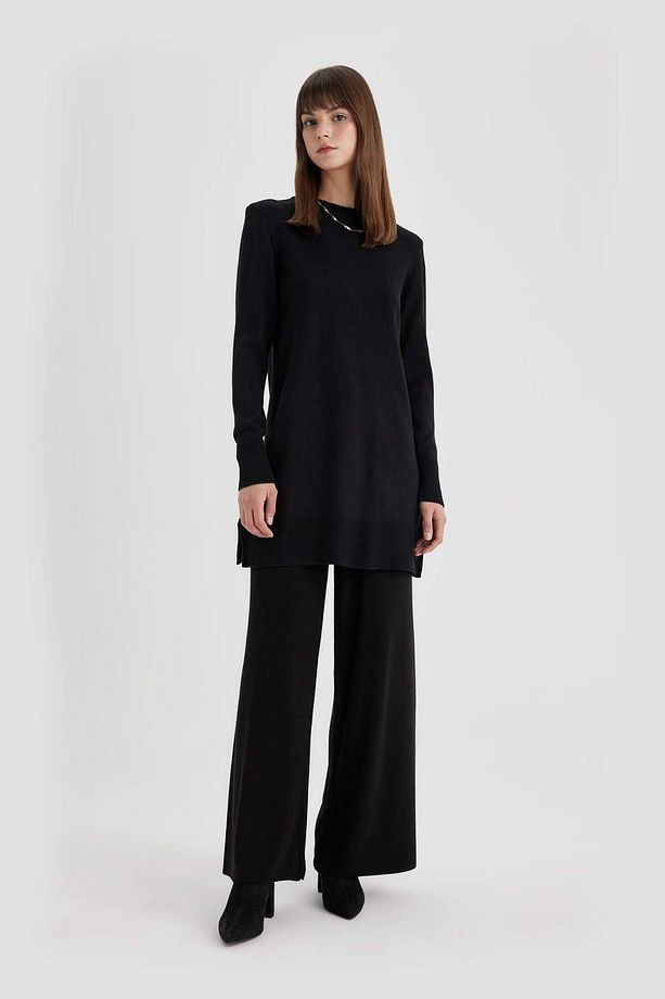 Yeni Sezon Regular Fit Bisiklet Yaka Basic Kazak Tunik Black - 2