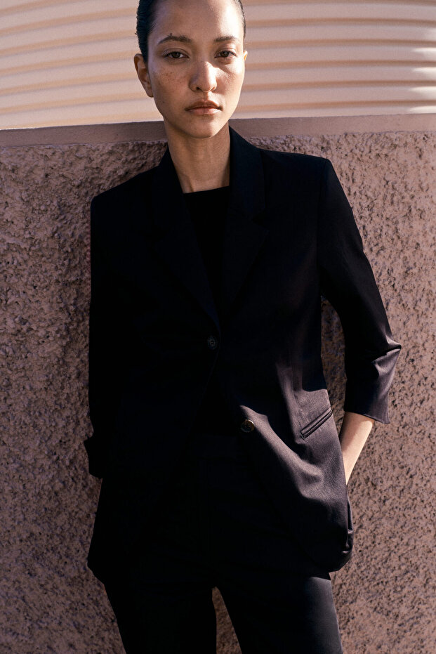 3/4 Boy Kollu Blazer - 1