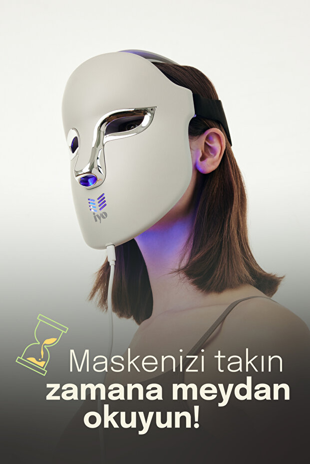 LED Light Face Mask–Anti-Aging,,3 Farklı Işık Terapisi,Kırmızı-Mavi-Sarı - 8
