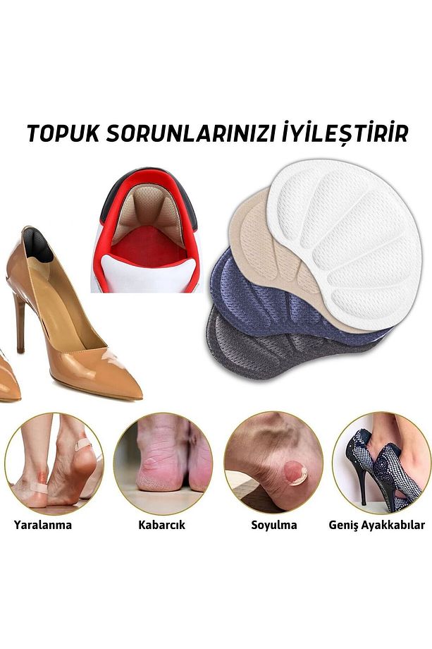 Spor Ayakkabı Topuk Tamir Yaması, Kendinden Kuvvetli Yapışkanlı Ayakkabı Vurma Önleyici Ped, 1 Çift - 4