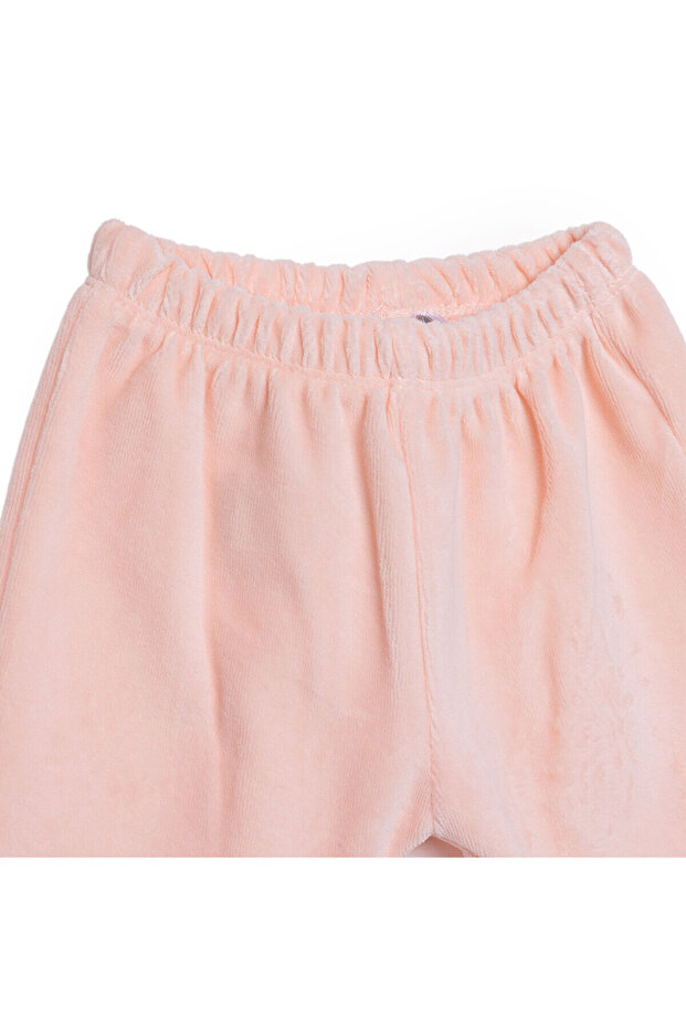 HelloBaby Kız Bebek Eşofman Alt Fitilli Kadife Örme Kumaş Lastikli Paça - 3