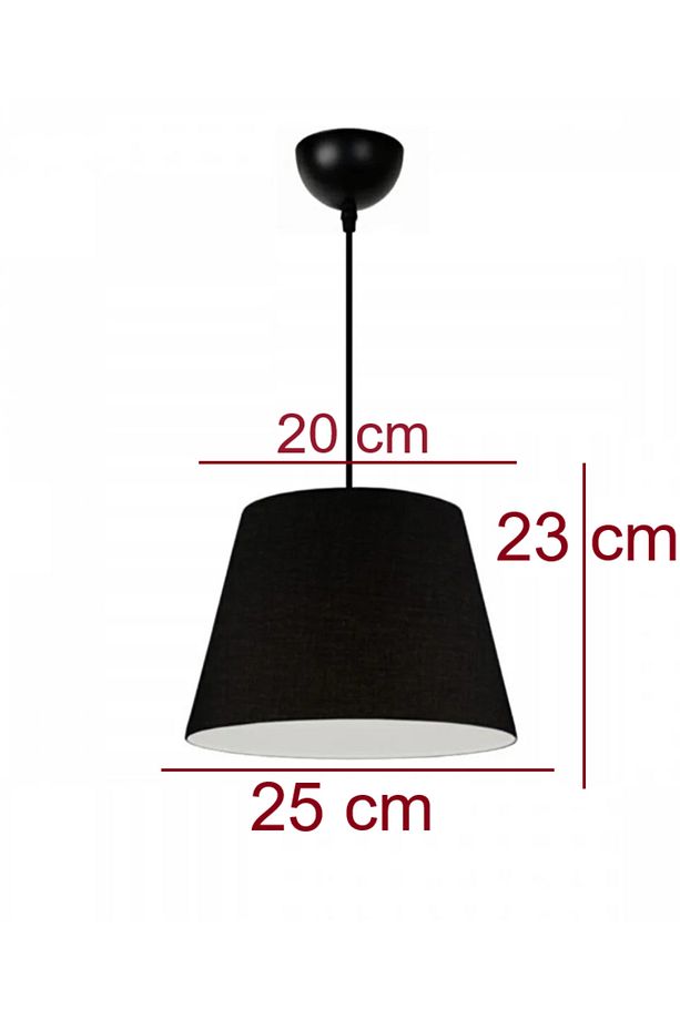 KONİK 20 X 25 SİYAH 3.LÜ SET KUMAŞ KAPLAMA  YATAK ODASI GENÇ VE ÇOCUK ODASI AVİZE VE ABAJUR SETİ - 2