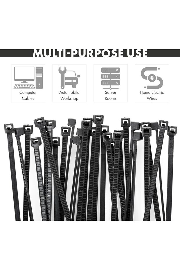 ربطات كابلات متعددة الأغراض ذاتية القفل 50 قطعة - 3