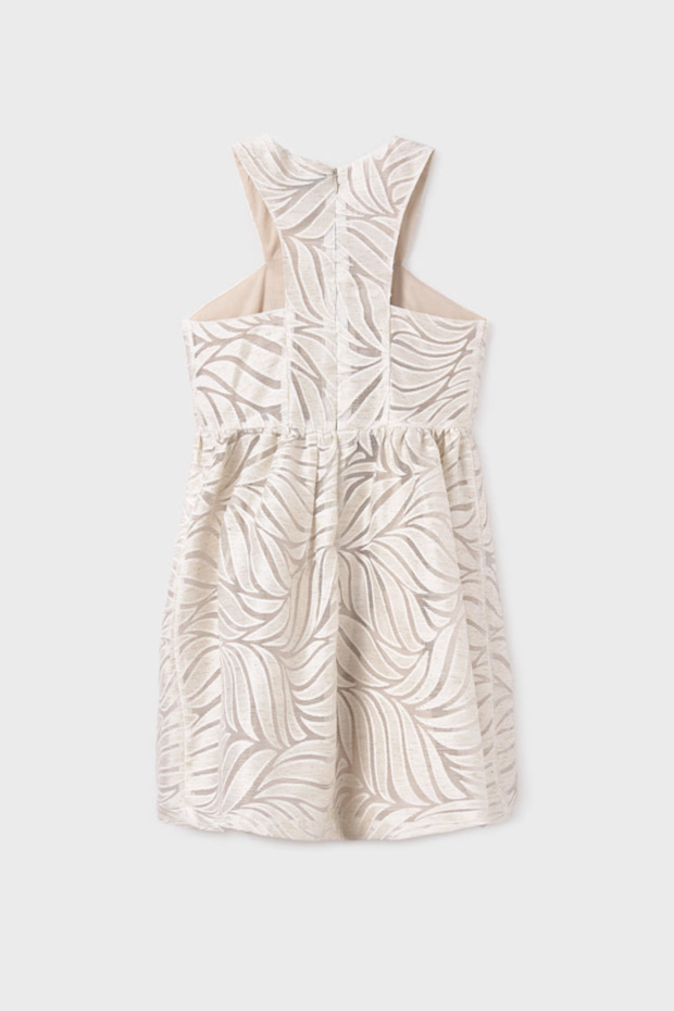 06976-53 KREM Elbise Devore - 3