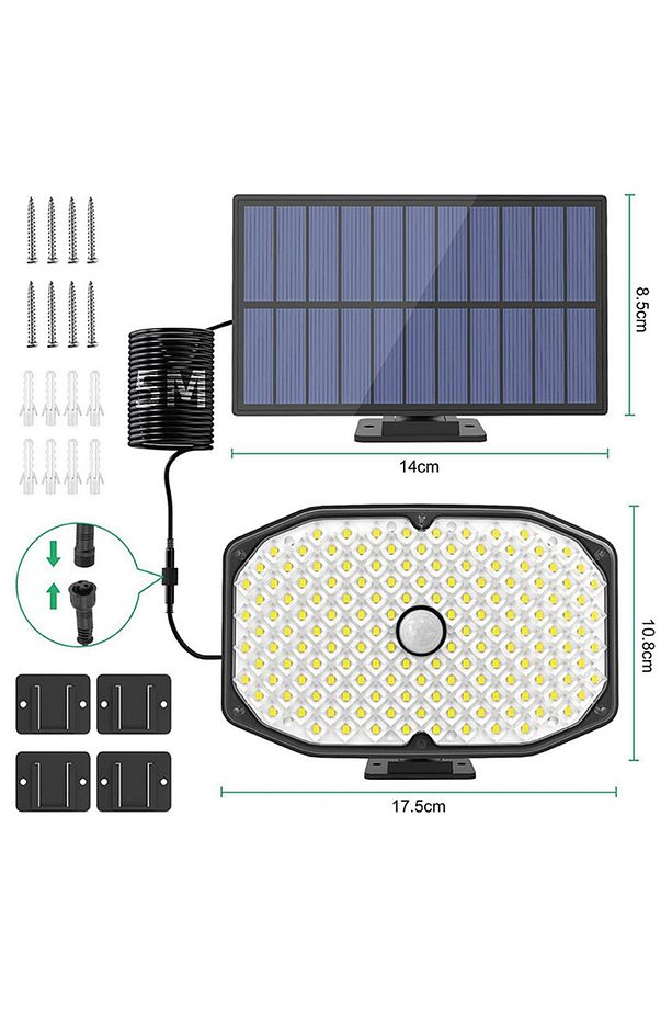Güneş Enerjili Hareket Sensörlü, 146 Boncuk led Aydınlatma / GT-SL17/S - 6