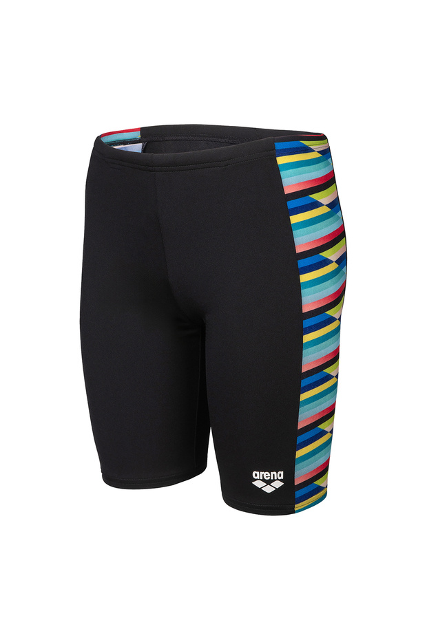 Racing Stripe Swim Jammer Kids Black Swimsuit 009012550