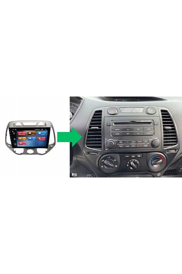 Hyundai i20 Araç Multimedya Android Ekran Carplay Double Teyp 4+64 9" 08-12 Analog Y Silver BLUEWAY - 4