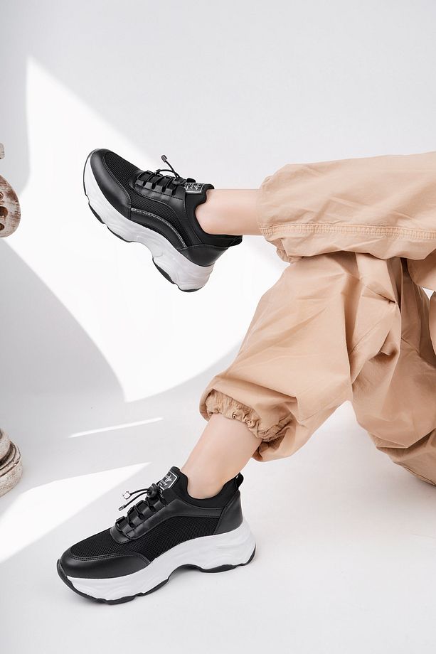 KADN SİYAH SNEAKER SPOR AYAKKABI - 2
