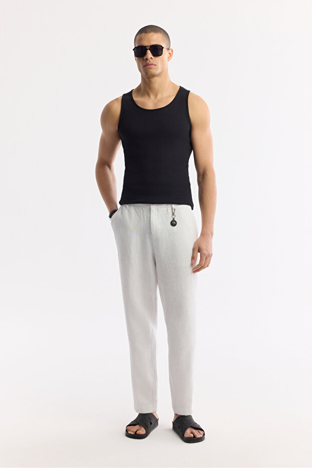 Erkek Siyah U Yaka Basic Pamuklu Fitilli Regular Fit Atlet A51Y1127 - 7