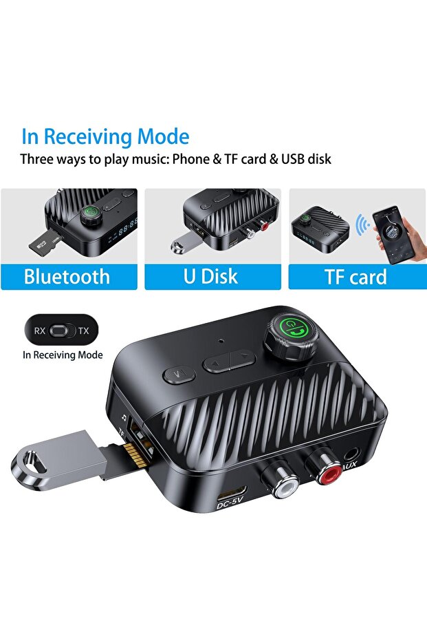 Bluetooth Transmitter Receiver, Bluetooth Transmitter Receiver Display, V5.3 Bluetooth Receiver - 3