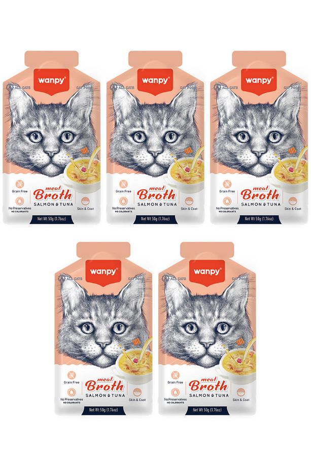 Somonlu ve Ton Balıklı Tahılsız Kedi Çorbası 50gr - 5 Adet - 1