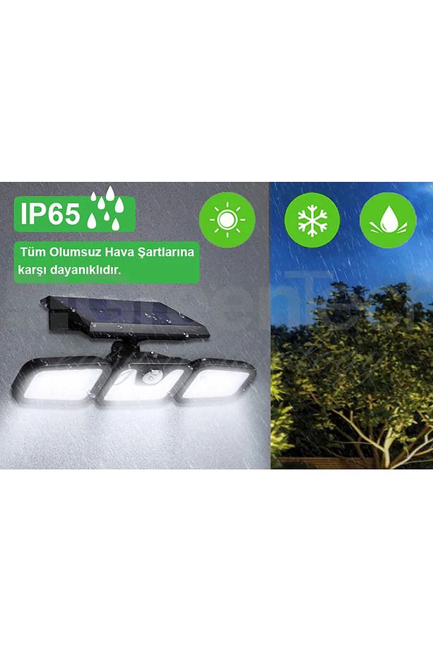 Güneş Enerjili Hareket Sensörlü 3 Taraflı Led Aydınlatma / GT-SL07/S - 3