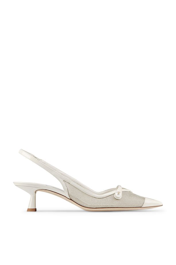 Şık ve Zarif Mesh Slingback Topuklu Ayakkabı - 1