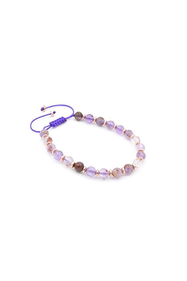 Macrame Model Genuine Super Seven Stone Bracelet 6.5 mm