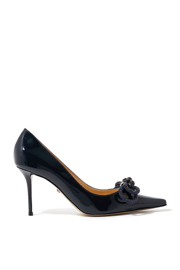 Şık 85mm Topuklu Çift Fiyonk Saten Stiletto - 1