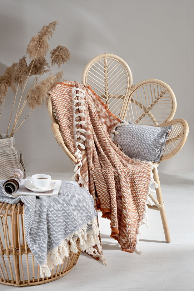 غطاء أريكة منقوش بنقشة متعرجة مقاس 130 × 160 - 2