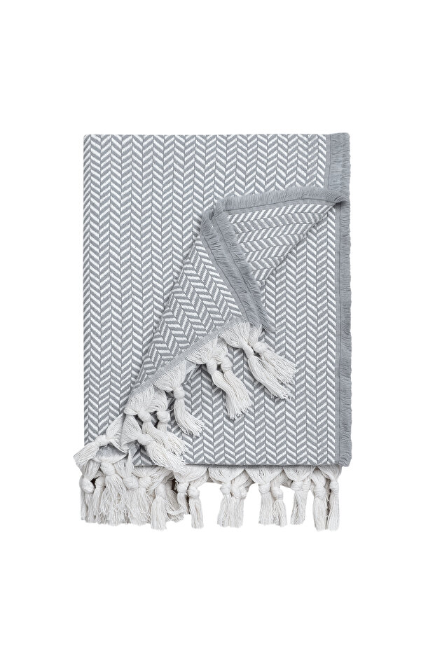 Franjed Zig Zag Patterned 130X160 Sofa Throw - 1