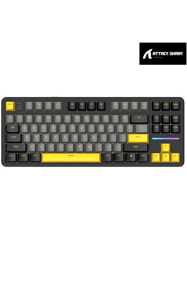 AttackShark X87 Star Black RGB App Uygulamalı SBerry Switch TriMode Profesyonel Gaming Oyuncu Klavye - 1