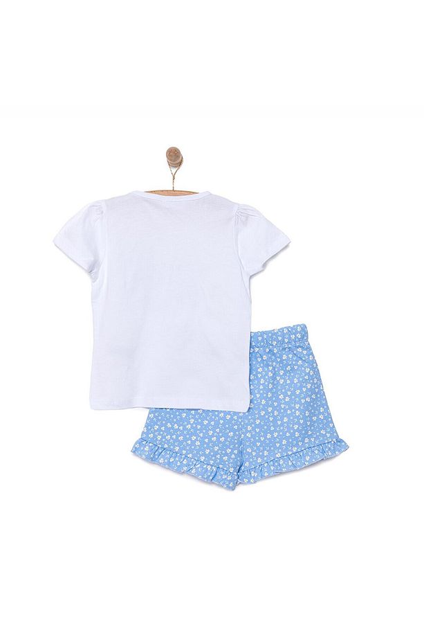 HelloBaby Basic Kalp ve Çiçek Baskılı Şortlu Takım Kız Bebek - 2