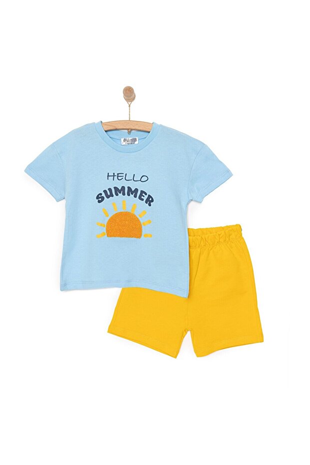 HelloBaby Motto Boy Erkek Tshirt-Şort Erkek Bebek - 1