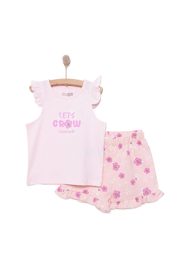HelloBaby Basic Kız Birlikte Büyüyelim Baskılı Atlet-Şort Kız Bebek - 1