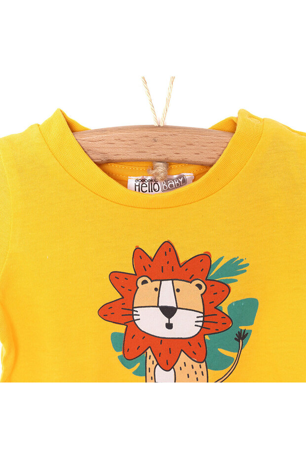 HelloBaby Basic Aslan Baskılı Tshirt Erkek Bebek - 3
