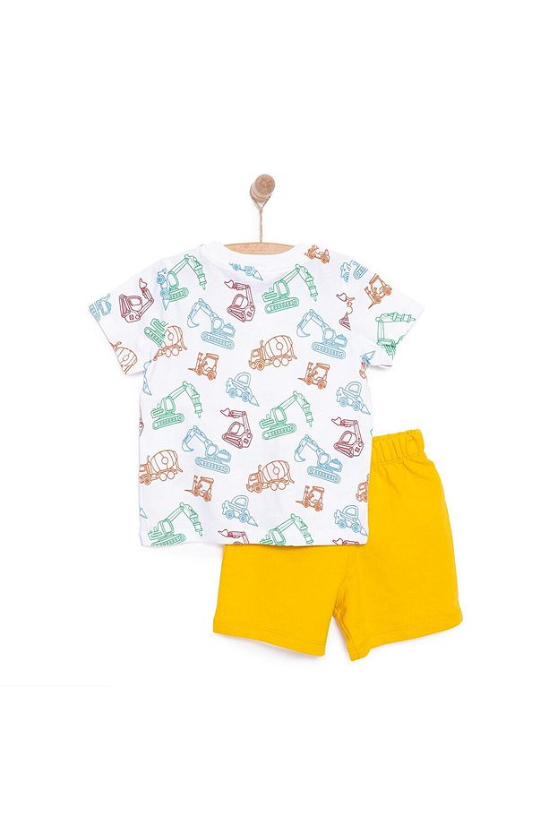 HelloBaby Basic Erkek İş Makinesi Desenli Şortlu Takım Erkek Bebek - 2