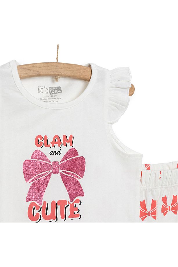 HelloBaby Basic Kız Fiyonk Baskılı Atlet-Şort Kız Bebek - 3