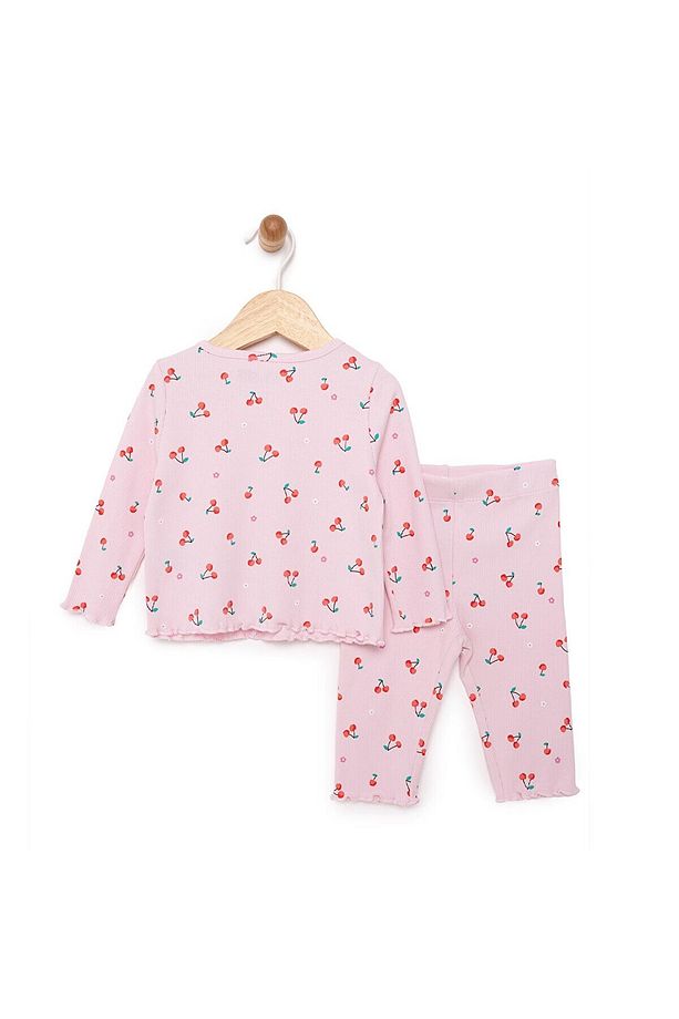HelloBaby Kız Kiraz Desenli Uzun Kol Pijama Takımı - 2