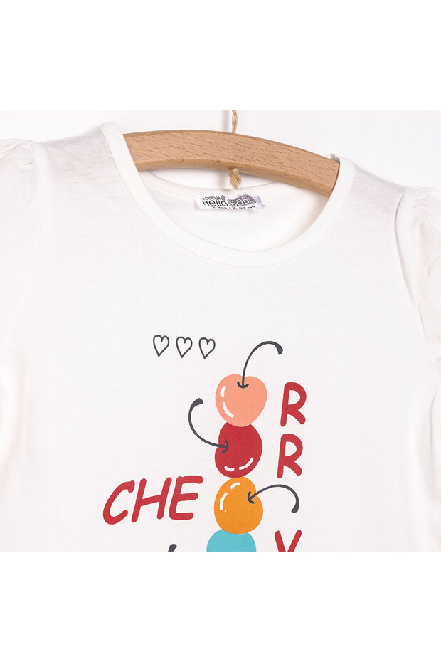 HelloBaby Basic Kiraz Baskılı Tshirt Kız Bebek - 3