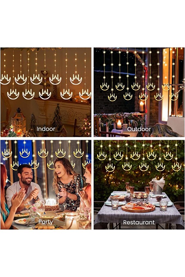 Ramadan Decorations Lights， Led Curtain String Lights Usb Powered Hanging String Lights With Remote - 7
