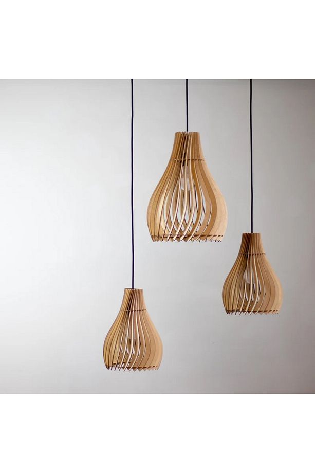 Mutfak, Oturma Odası, Yemek Odası ve Yatak Odası için Modern Ahşap Sarkıt Avize - 4