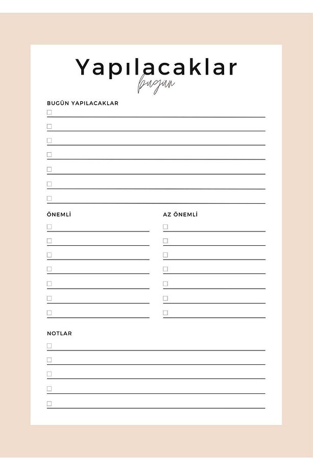 Masaüstü Planlayıcı - Yapılacaklar Listesi - Todo List - Krem - 4