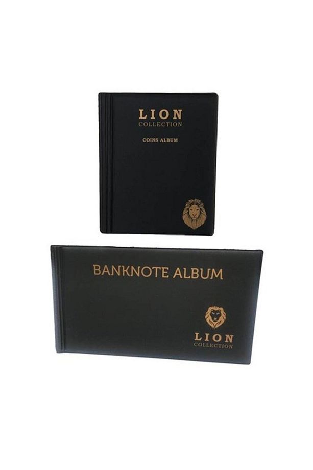 Lion Marka Cep Albümü Seti - Madeni ve Kağıt Para Cep Albümü - Siyah - 1