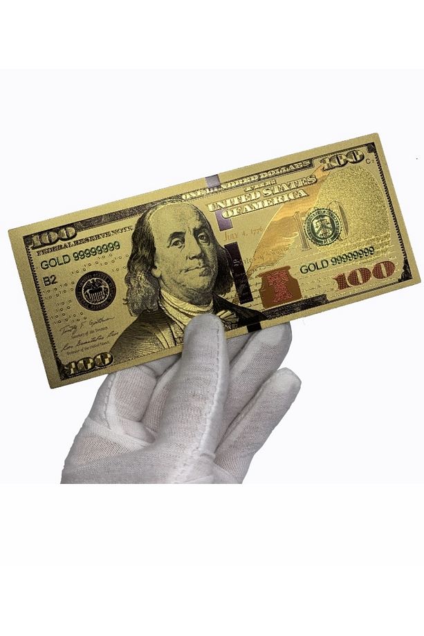 Kağıt Para Koleksiyonu Başlangıç Seti - Kağıt Para Albümü ve 7’li Altın Varaklı Dolar Seti - Bordo - 8