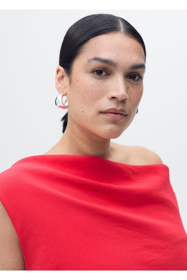 Drape asimetrik uzun tulum - 5