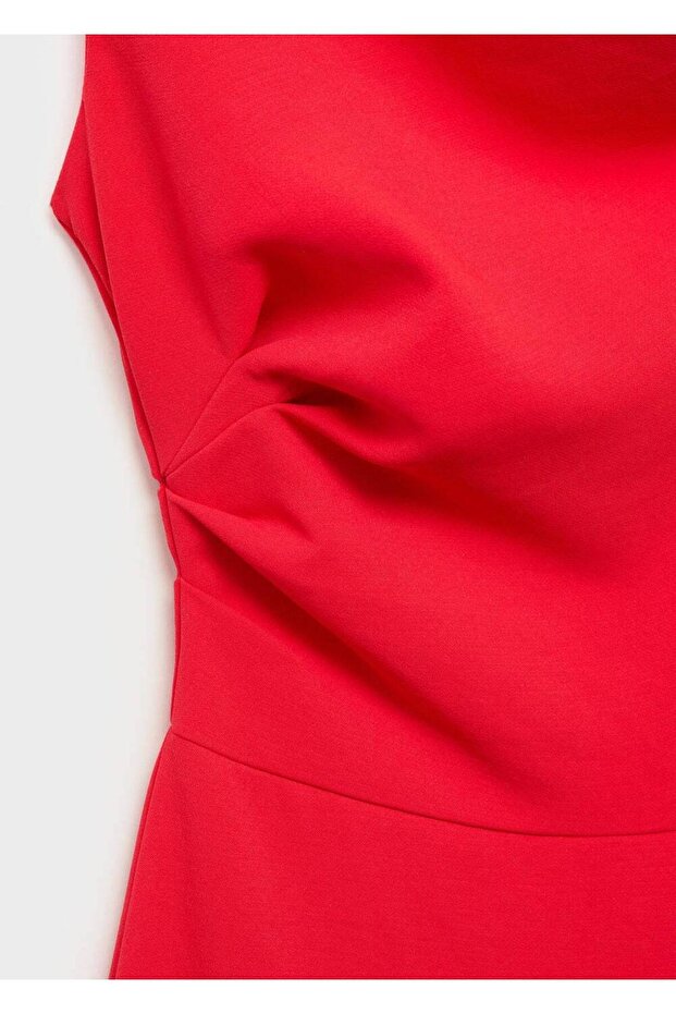 Drape asimetrik uzun tulum - 7