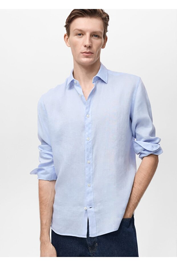 %100 Keten Gömlek - 1