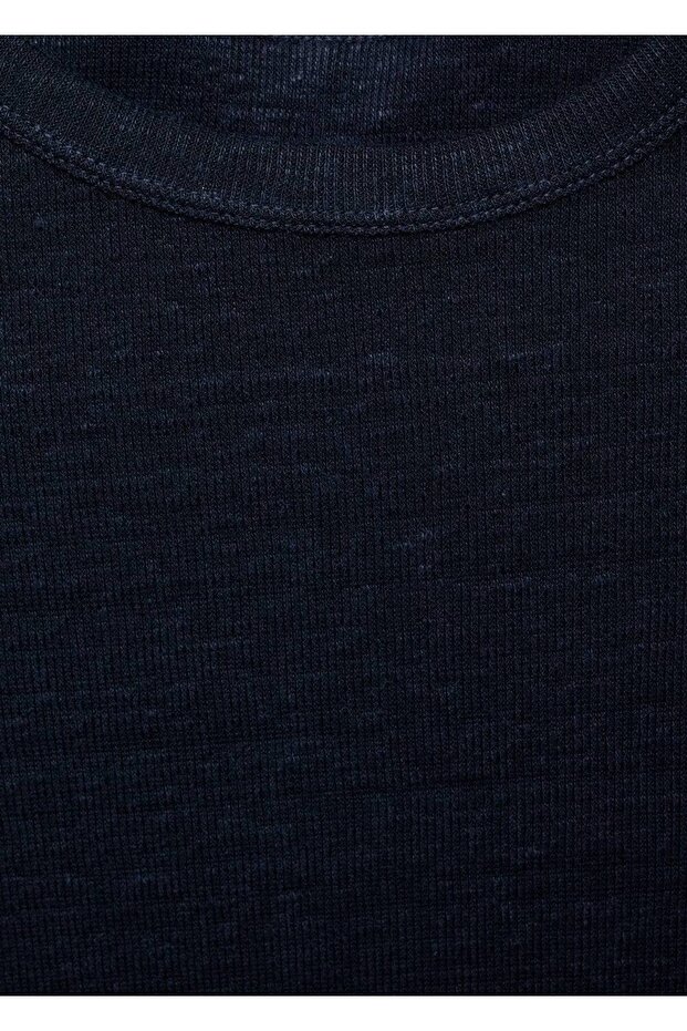 Kısa kollu keten tişört - 5