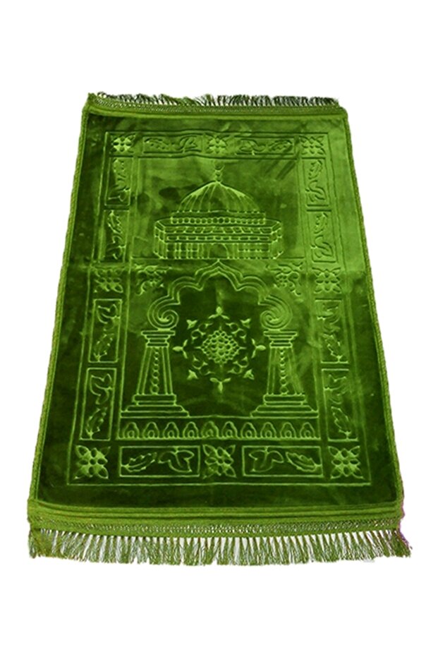 سجادة صلاة مطبوعة باللون الأخضر 80x120x2 سم