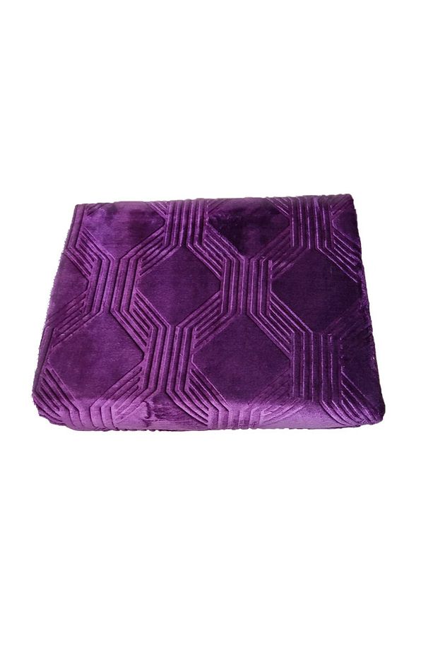 Trendy Art Deco Tek Kişilik Battaniye Mürdüm 155x220 - 1