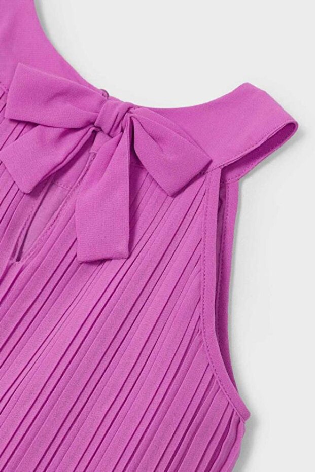 Piliseli Elbise - Pembe - 3