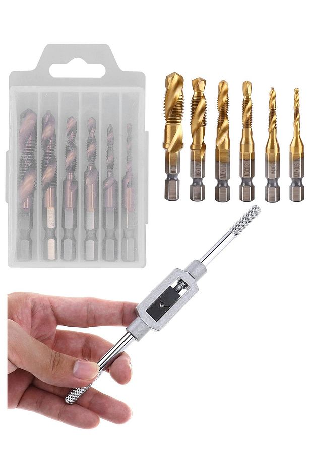 Klavuz Seti Bits sapı Matkap veya Kılavuz Kol ile kullanım M3 M4 M5 M6 M8 M10 Ahşap metal derlin pah - 5