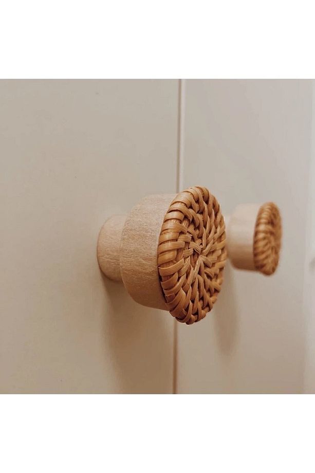 Hasır Kulp - Rattan Kulp -yuvarlak Kulp -ahşap Kulp- Rattan Dolap Kulbu - 4