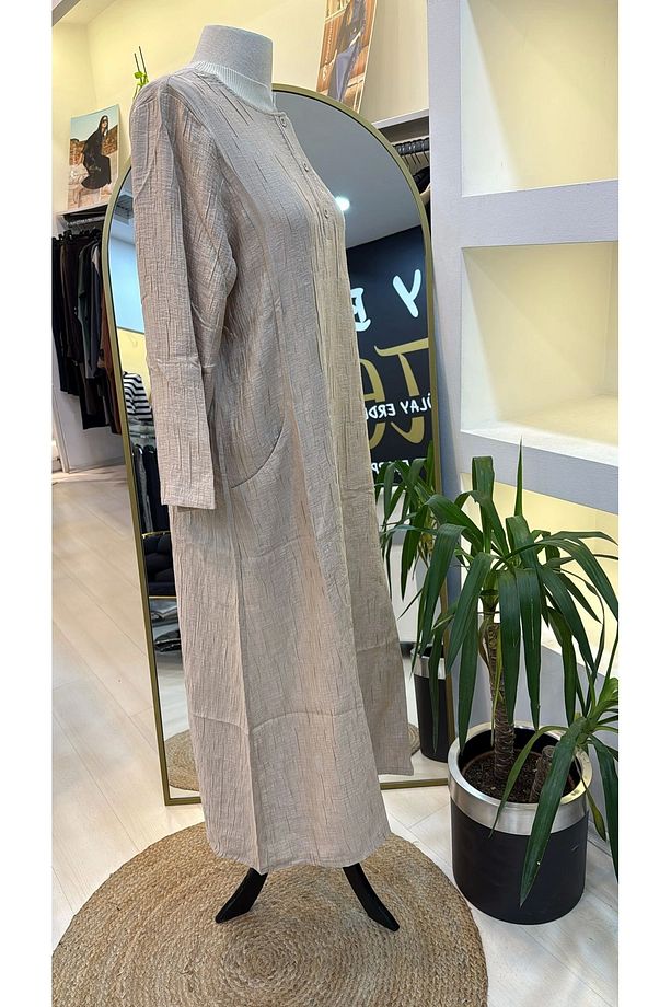 İNVEE ELBİSE  BEJ 7026 - 3